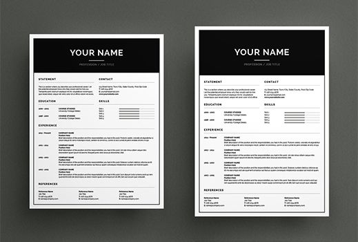 Resume Templates Indesign Illustrator Adobe