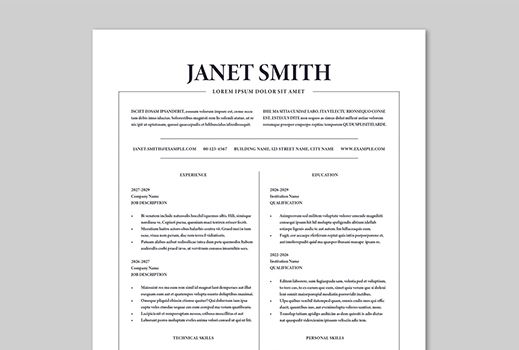 Resume Templates Indesign Illustrator Adobe