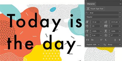 Adobe Illustrator font character interface