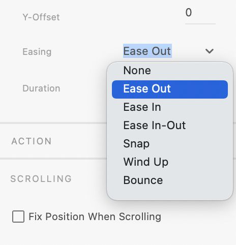 Choose Ease Out in the Easing menu.