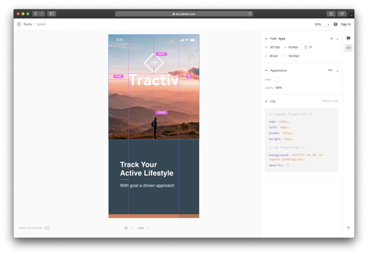 Inspecting an element on the screen