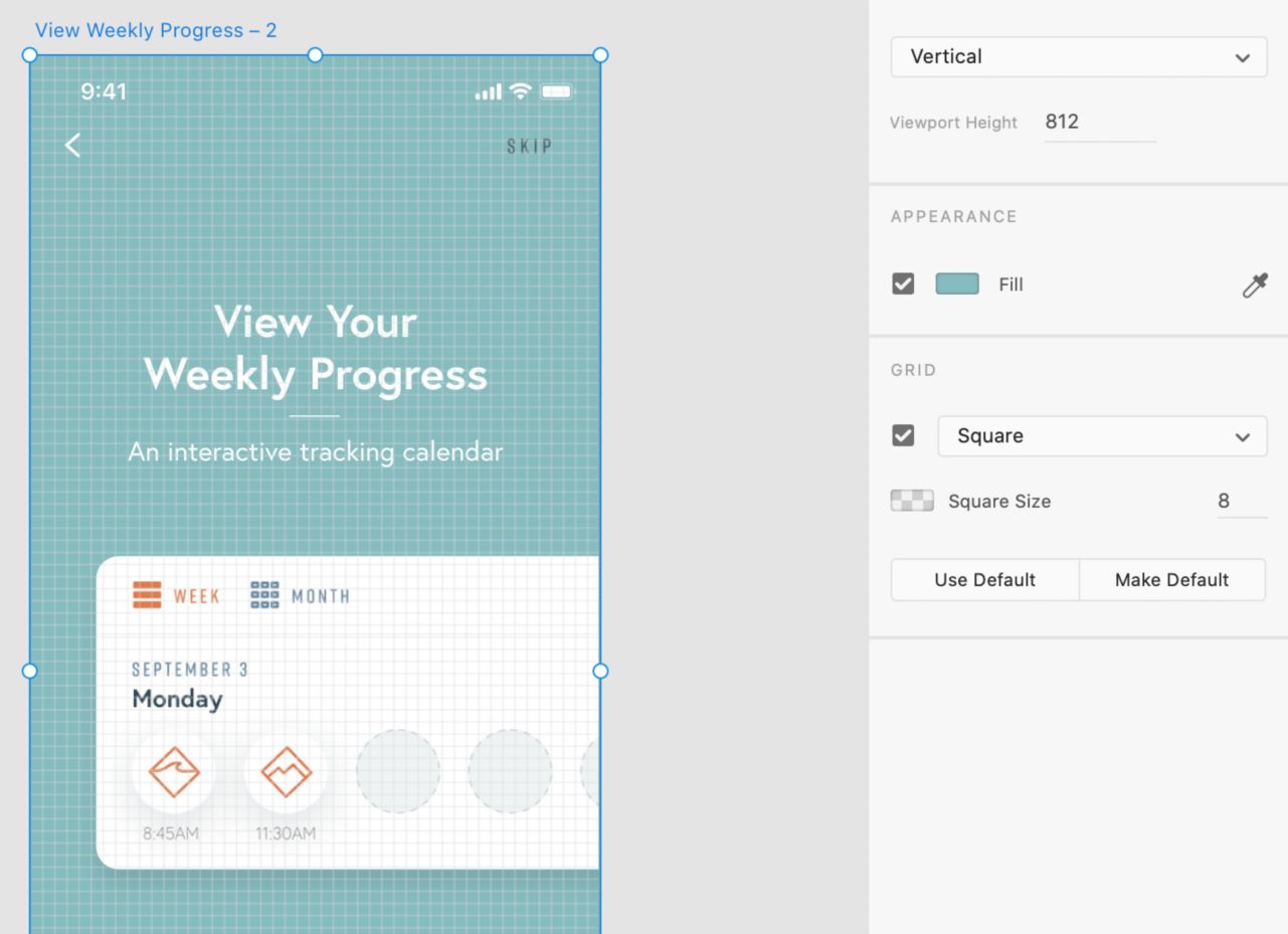 Adobe XD layout grid square