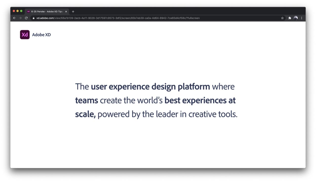 Adobe XD presentation
